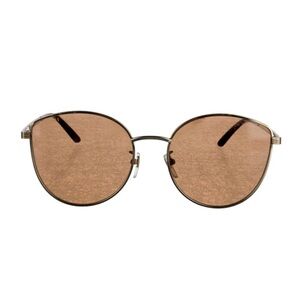 Gucci Gold Frame Rose-Brown Lens Round Sunglasses